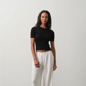 NakedCashmere - Amey cotton/cashmere blend tee in black - size S